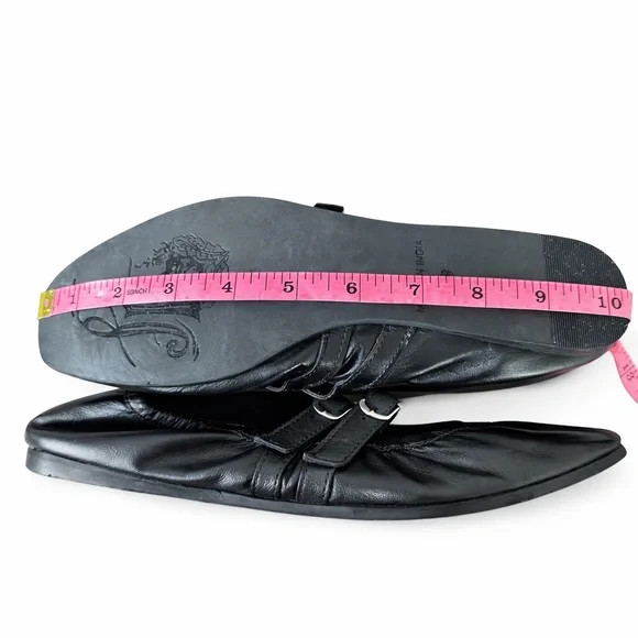 Free People Black Leather Double Strap Ballet Flats Size 9 Square Toe Mary Jane - Picture 7 of 8